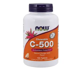 Pastylki z witaminą C 500 mg - NOW Foods (pomarańczowe, 100 tabletek)