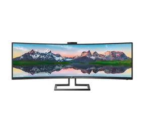 49-calowy Philips 499P9H czarny / VA / LED / 5120 x 1440 / 32:9 / 60 Hz / 5 ms / 3000:1 / 450 cd-m2 / DP, HDMI i USB-C