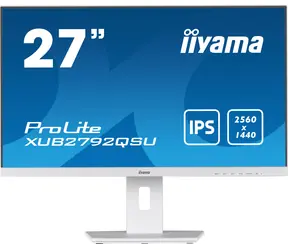 27" IIYAMA Prolite XUB2792QSU-W5 biały / IPS / 2560x1440 / 16:9 / 5 ms / 1000:1 / 350 cd / głośniki / DVI / HDMI / DP