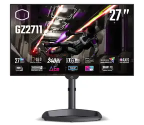27" Cooler Master GZ2711 czarny / OLED / 2560x1440 / 240Hz/ 450cd-m2 / 1500000:1 / 0,03ms / 2x HDMI + 2x DP / VESA