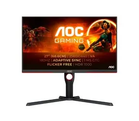 Bez opakowania - 27" AOC AGON Q27G3XMN/BK czarny / LED / 2560 x 1440 / 16:9 / 1 ms / 1000 cd-m2 / HDMI + DP / VESA / bez opakowania