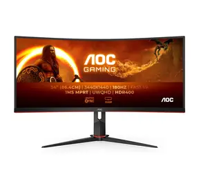 34" AOC CU34G2XP/BK czarny / VA / 3440x1440 / 21:9 / 1 ms / 4000:1 / 430 cd-m2 / HDMI + DP / VESA / FreeSync