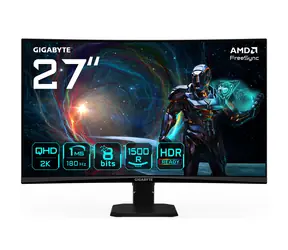 27" GIGABYTE GS27QCA czarny / VA / 2560x1440 / 16:9 / 1 ms / 5000:1 / 250 cd-m2 / HDMI + DP / VESA / Adaptive Sync