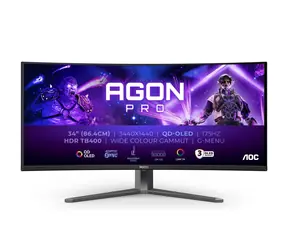 34" AOC AGON Pro AG346UCD czarny / OLED / 3440x1440 / 16:9 / 0,03 ms / 1,5 mil:1 / 250 cd-m2 / HDMI + DP / VESA