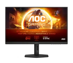 27" AOC Gaming Q27G4XF czarny / IPS / 2560x1440 / 16:9 / 1 ms / 80 mil:1 / 300 cd-m2 / HDMI + DP / VESA