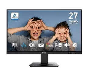 27" MSI PRO MP273U czarny / 3840 x 2160 / IPS / 16:9 / 4 ms / 1000:1 / 400 cd-m2 / HDMI + DP