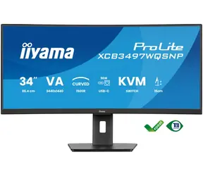 34" IIYAMA Prolite XCB3497WQSNP-B1 czarny / VA / 3440x1440 / 21:9 / 0,4 ms / 3000:1 / 350 cd / HDMI+DP+USB-C / głośnik