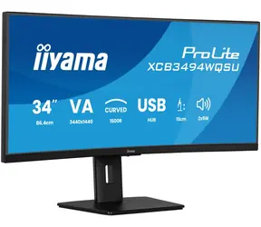 34" IIYAMA Prolite XCB3494WQSU-B1 czarny / VA / 3440x1440 / 21:9 / 0,4 ms / 3000:1 / 350 cd / HDMI+DP / głośniki