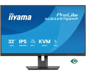 32" IIYAMA ProLite XUB3297QSNP-B1 czarny / IPS / 2560 x 1440 / 1000:1 / 350 cd / 1 ms / HDMI+DP+USB-C / głośnik