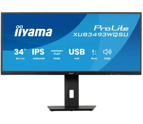 34" IIYAMA ProLite XUB3493WQSU-B6 czarny / IPS / 3440x1440 / 21:9 / 1 ms / 1000:1 / 400 cd / HDMI+DP / głośniki