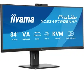 34" IIYAMA ProLite XCB3497WQSNPH-B1 czarny / VA / 3440x1440 / 21:9 / 0,4 ms / 3000:1 / 350 cd / HDMI+DP+USB-C / głośnik