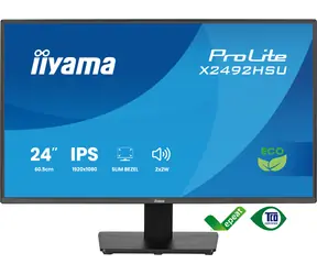 24" IIYAMA ProLite X2492HSU-B1 czarny / IPS / 1920x1080 / 16:9 / 3 ms / 1500:1 / 300 cd / głośniki / HDMI / DP