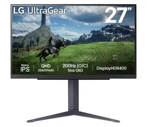 Bez opakowania - 27" LG UltraGear 27GS85Q-B czarny / IPS / 2560 x 1440 / 16:9 / 1000:1 / 400dc-m2 / HDMI i DP / USB / VESA / bez opakowania