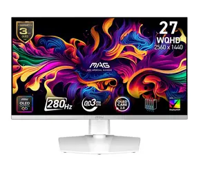 26,5" MSI MAG 272QPW X28 biały / QHD / QD-OLED / 16:9 / 0,03 ms / 1500000:1 / 450 cd-m2 / HDMI+DP+USB-C / VESA