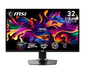 31,5" MSI MAG 321UPX QD-OLED czarny / 3840 × 2160 / OLED / 16:9 / 0,03 ms / 1:5M:1 / 250 cd-m2 / HDMI + DP / VESA