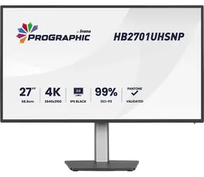 27" IIYAMA ProGraphic HB2701UHSNP-B1 czarny / LED / IPS / 3840 x 2160 / 16:9 / 4 ms / 3000:1 / 450 cd-m2 / VESA
