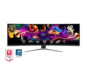 49" MSI MPG 491CQPDE QD-OLED czarny / DQHD / QD-OLED / 32:9 / 0,03 ms / 1500000:1 / 1000 cd-m2 / HDMI+DP+USB-A+USB-C / VESA