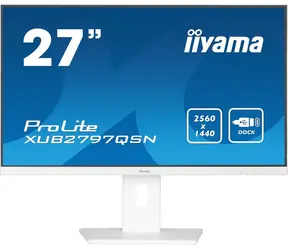 27" IIYAMA ProLite XUB2797QSN-W2 biały / LED / IPS / 2560 x 1440 / 16:9 / 1 ms / 1300:1 / 300 cd-m2 / USB-C / VESA