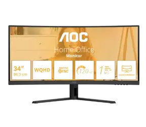 34" AOC CU34B3E czarny / VA / 3440x1440 / 21:9 / 4 ms / 3500:1 / 300 cd-m2 / HDMI + DP / VESA