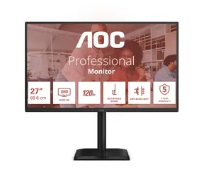 27" AOC Q27E4CV czarny / IPS / 2560x1440 / 16:9 / 4 ms / 1500:1 / 350 cd-m2 / HDMI + DP + USB-C / VESA