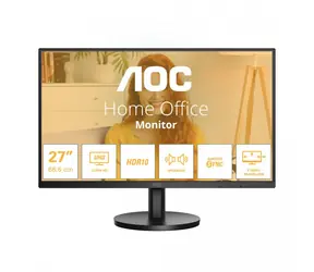 27" AOC U27B3A czarny / IPS / 3840x2160 / 16:9 / 4 ms / 1000:1 / 350 cd-m2 / HDMI + DP / VESA