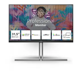 31,5" AOC U32U3CV czarny / IPS / 3840x2160 / 16:9 / 4 ms / 1000:1 / 400 cd-m2 / HDMI + DP + USB-C / VESA