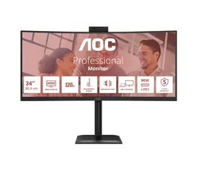 34" AOC CU34E4CW czarny / VA / 3440x1440 / 21:9 / 4 ms / 3500:1 / 350 cd-m2 / HDMI + DP + USB-C / VESA
