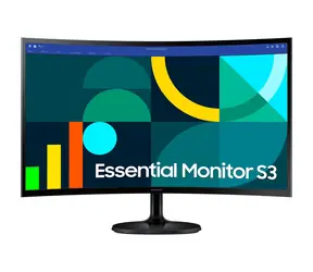 24" Samsung Essential S3 S24D364GAU czarny / VA / 1920x1080 / 16:9 / 4 ms / 3000:1 / 250 cd-m2 / HDMI + VGA / VESA