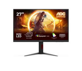 Bez pudełka - 27" AOC Gaming U27G4XM czarny / IPS / 3840x2160 / 16:9 / 1 ms / 1000:1 / 1200 cd-m2 / HDMI + DP / VESA / bez pudełka