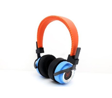 Słuchawki PerfectSound m100 pomarańczowo-niebieskie / z wymiennym przetwornikiem / mikrofonem / 40mm / 16 omów / jack 3,5 + 6,3
