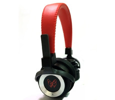Słuchawki PerfectSound m100 czerwono-czarne / z wymiennym przetwornikiem / mikrofonem / 40mm / 16 omów / jack 3,5 + 6,3 