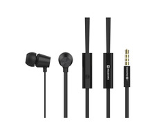 Swissten Earbuds Dynamic YS-500 czarne / Słuchawki z mikrofonem / Jack 3,5mm / 1,2m