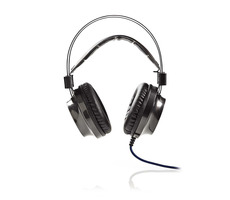 Nedis GHST400BK - Słuchawki gamingowe Czarne / Nauszne / Feedback / Światło LED / Złącza USB 3,5 mm