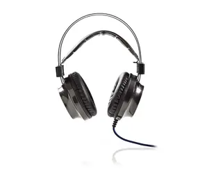 Nedis GHST400BK - Słuchawki gamingowe Czarne / Nauszne / Feedback / Światło LED / Złącza USB 3,5 mm