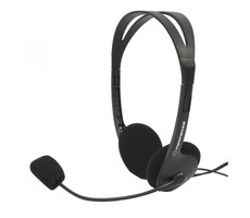 Esperanza EH102 Scherzo czarne / słuchawki stereo z mikrofonem / jack 3,5 mm / regulacja głośności / 2,5 m