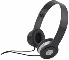 Esperanza EH145K Techno czarne / słuchawki stereo / jack 3,5 mm / składane / regulacja głośności / 3 m