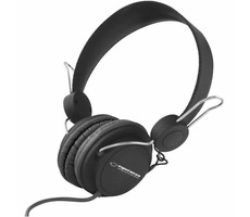 Esperanza EH148K Sensation black / słuchawki stereo / jack 3,5 mm / regulacja głośności / 3 m