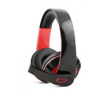 Esperanza EGH300R Condor czarno-czerwony / zestaw słuchawkowy stereo do gier z mikrofonem / gniazdo 3,5 mm / regulacja głośności / 2 m