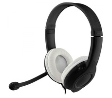 Media-Tech EPSILION czarno-biały / słuchawki z mikrofonem / USB / 1,9 m