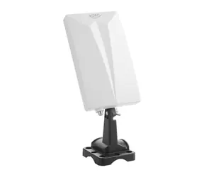 Antena wewnętrzna i zewnętrzna DVB-T2 Xoro HAN 600 / Filtr DAB+ / FM / LTE / zysk 3 dB / UHF / VHF/biała