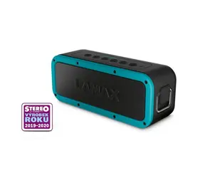 Lamax Storm1 Turquoise / Głośnik Bluetooth / 2x 20 W / 6600 mAh / BT 5.0 / IP67 / AUX / microSD / NFC
