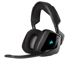 Bezprzewodowy zestaw słuchawkowy do gier Corsair VOID RGB ELITE czarny / Słuchawki do gier z mikrofonem / 7.1 surround / RGB / USB RF dongle
