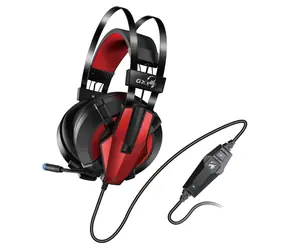Genius GX GAMING HS-G710V czarno-czerwony / Słuchawki gamingowe z mikrofonem / 7.1 / wibracje / USB / regulacja głośności
