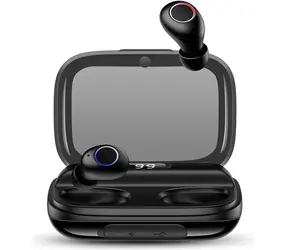 Zestaw słuchawkowy stereo USAMS YJ Wireless 5.0 z cyfrowym wyświetlaczem, czarny