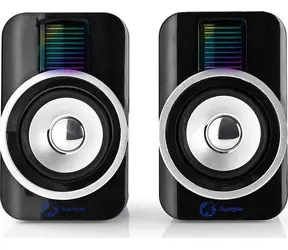 Nedis GSPR20020BK czarny / Głośnik / 2.0 / 30 W (10 W RMS) / gniazdo 3,5 mm / 1,2 m
