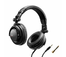 Hercules HDP DJ45 / słuchawki DJ / przetworniki 50 mm / 95 dB / 60 Ohm / jack 3,5 mm / czarny