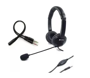 Sandberg MiniJack SAVER / słuchawki z mikrofonem / mikrofon obrotowy / regulacja głośności / jack 3,5mm / czarne