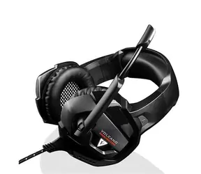 Modecom Volcano BOW czarny / Gamingowy zestaw słuchawkowy z mikrofonem / kabel 2,2m / jack 3,5mm / zasilacz USB / LED