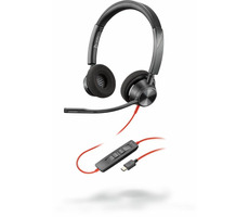 Poly BLACKWIRE 3320 czarny / zestaw słuchawkowy / mikrofon / dwie słuchawki / USB-C / kontroler 