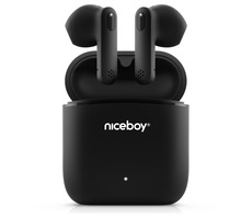 Niceboy HIVE Beans czarny / Słuchawki bezprzewodowe TWS / Bluetooth 5.0 / IPX4 / Zestaw głośnomówiący / Etui ładujące